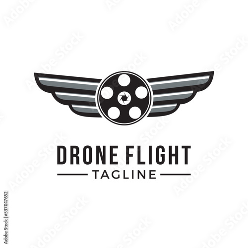 Drone Logo Design Vector Template, flight drone template.