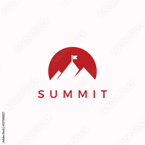 mountain peak vector template. summit mount graphic illustrations.
