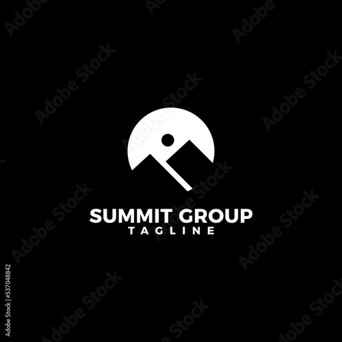 mountain peak vector template. summit mount graphic illustrations.