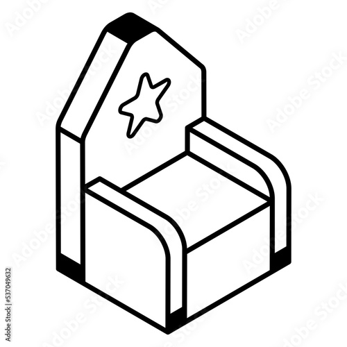 A fairy throne line isometric icon download