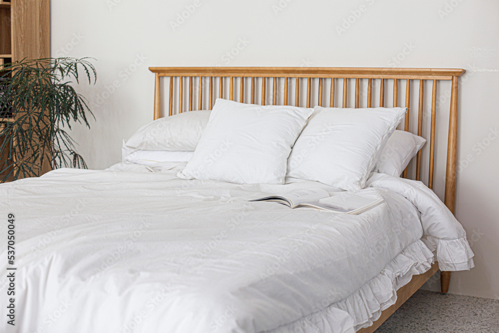bedroom interior with white sheet bed bedroom interior with white sheet bed