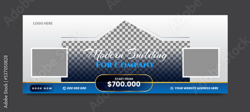 Real estate social media facebook cover banner template