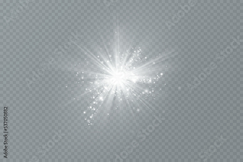 Light effect with glitter particles.Christmas dust.White sparks shine with special light.