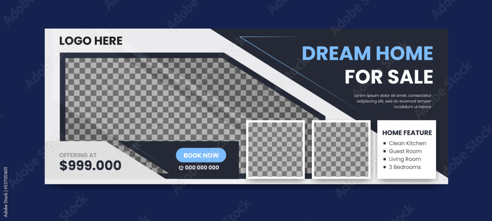 Real estate social media facebook cover banner template Real estate social media facebook cover banner template