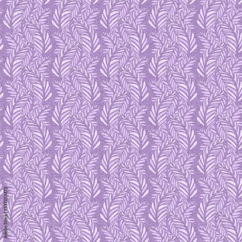 Gender neutral purple botanical foliage seamless raster background. Simple whimsical 2 tone pattern. Kids floral nursery wallpaper or scandi all over print.