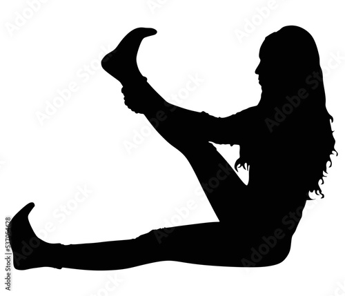 fitness woman doing exercise, vector