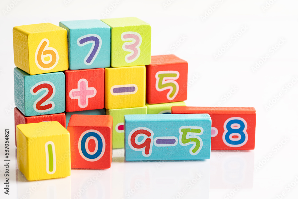 Math number colorful on white background, education study mathematics learning teach concept. Math number colorful on white background, education study mathematics learning teach concept.