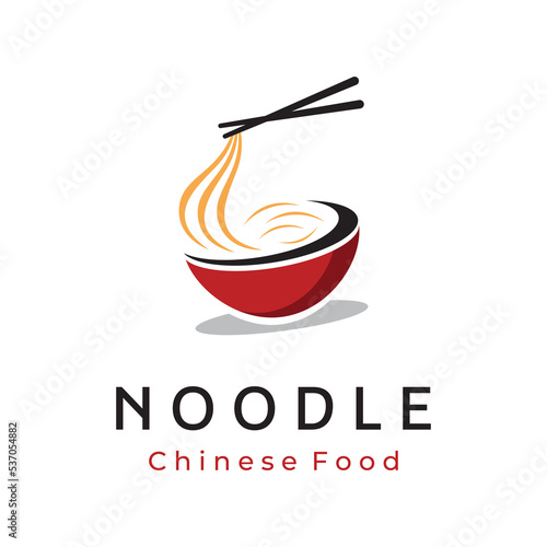 Logo design template for delicious chinese and japanese noodle soup and ramen dishes asian types of food. Logos for businesses, restaurants, cafes and shops.