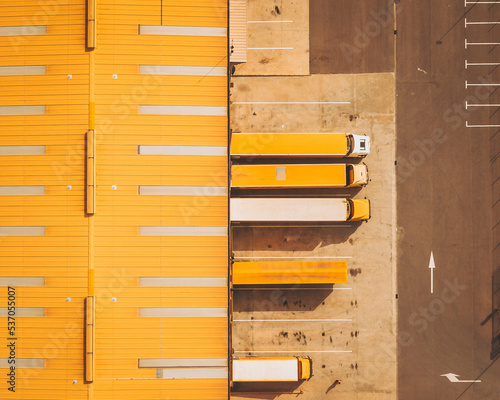 Aerial view of a postal center, Castellon de la Plana, Spain.
