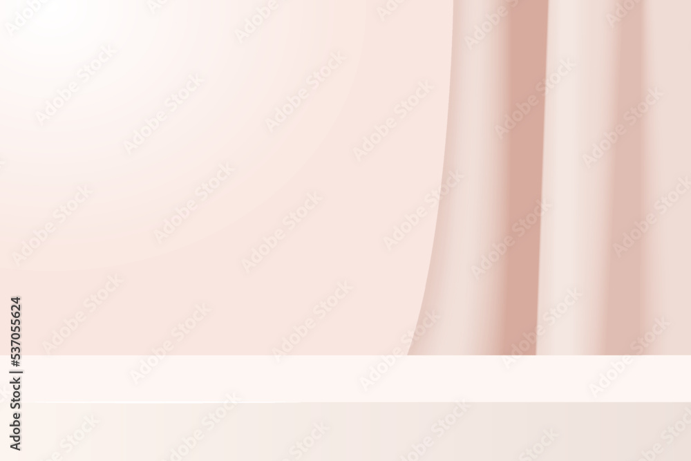 Fototapeta premium Pink 3d background with product podium and curtain.
