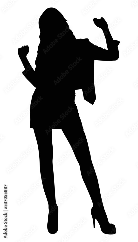 silhouettes of dancing girl