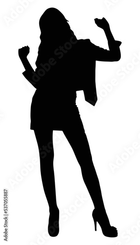 silhouettes of dancing girl