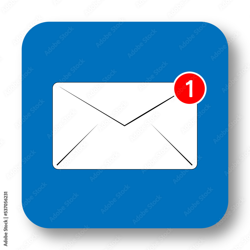 Concept of a phone app button with an email notification icon vector illustration Concept of a phone app button with an email notification icon vector illustration