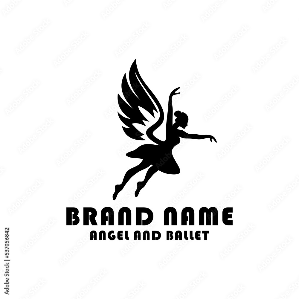 Angel Ballet logo with Wing symbol. Angel Ballet logo with Wing symbol.