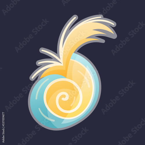 Plankton Water Organism with Tentacles Free Floating on Dark Background Vector Illustration