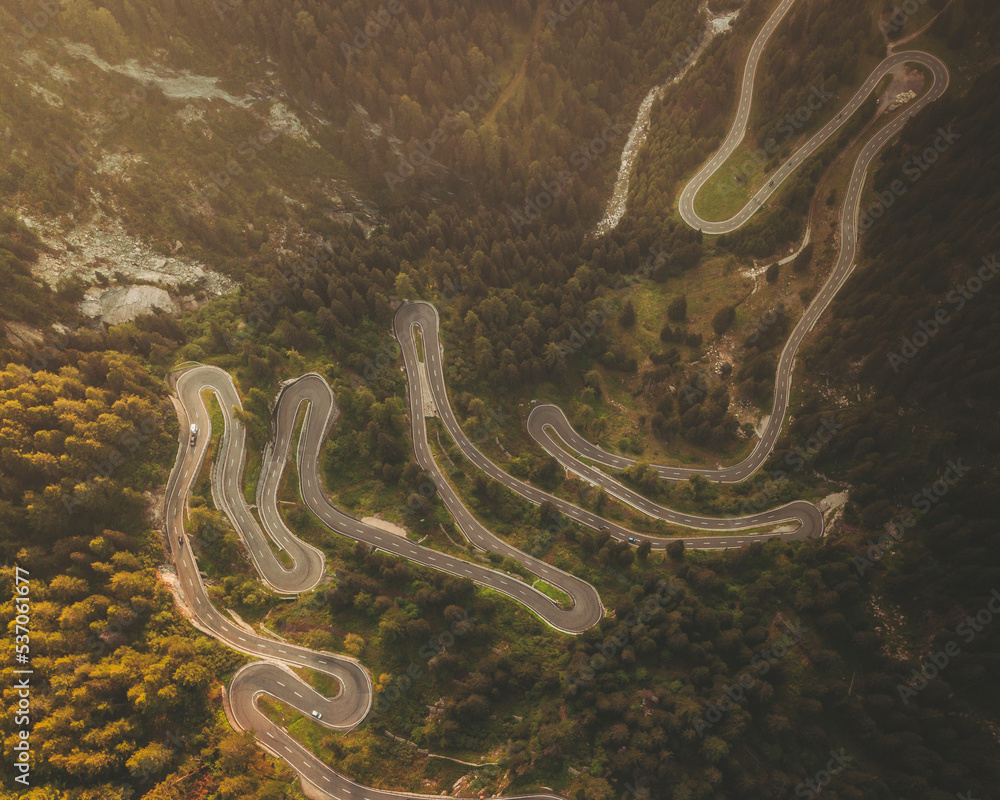 Aerial view of the Maloja Pass, Switzerland. Aerial view of the Maloja Pass, Switzerland.