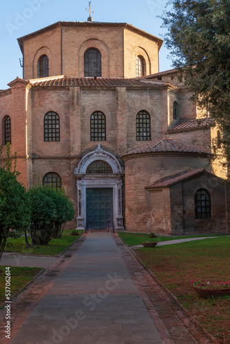 Entrance of Basilica di San Vitale, one of the most important examples of early Christian Byzantine art in western Europe,built in 547, Ravenna, Emilia-Romagna, Italy