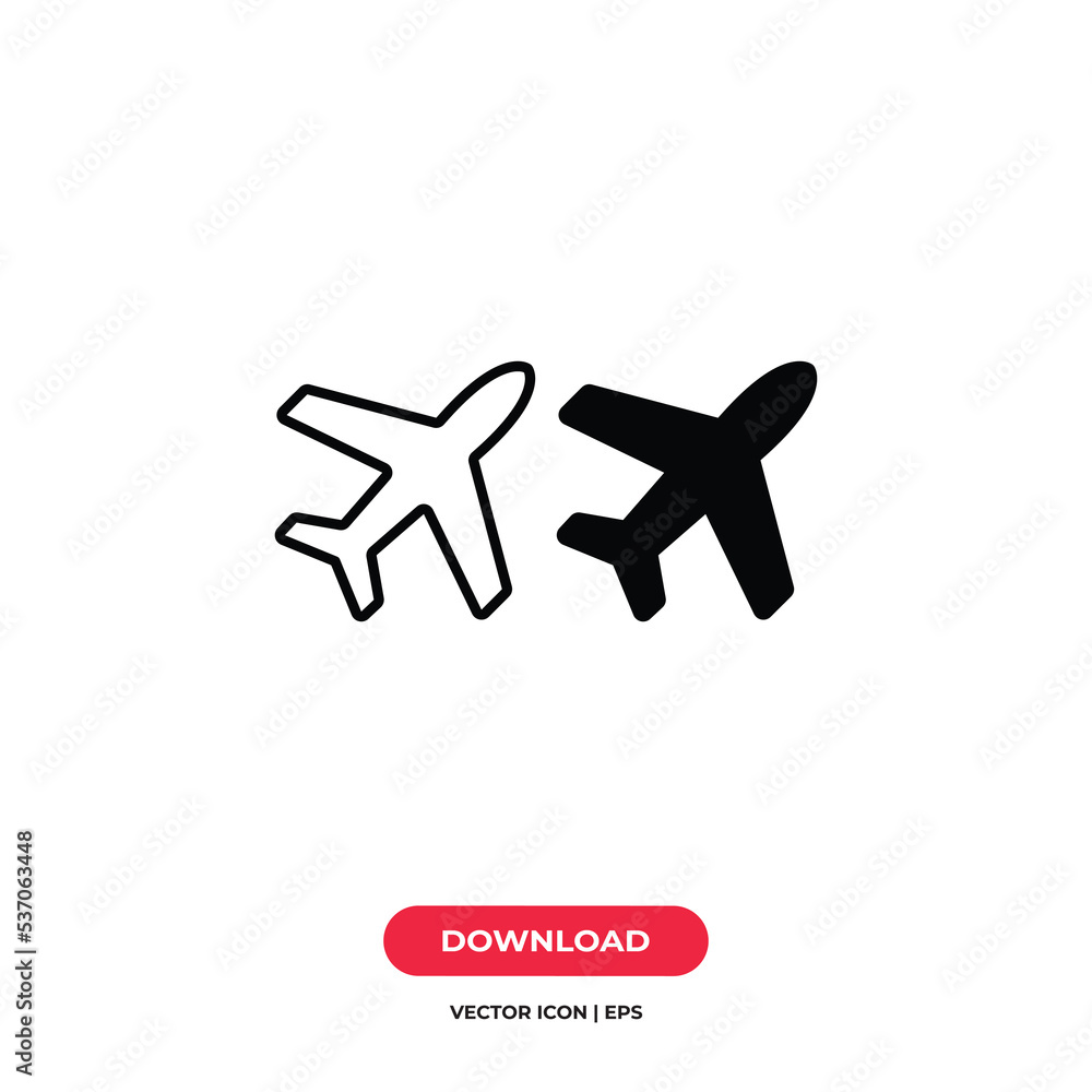 Airplane icon vector. Plane sign