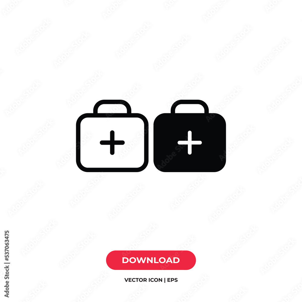First aid kit icon vector. Medicine sign First aid kit icon vector. Medicine sign