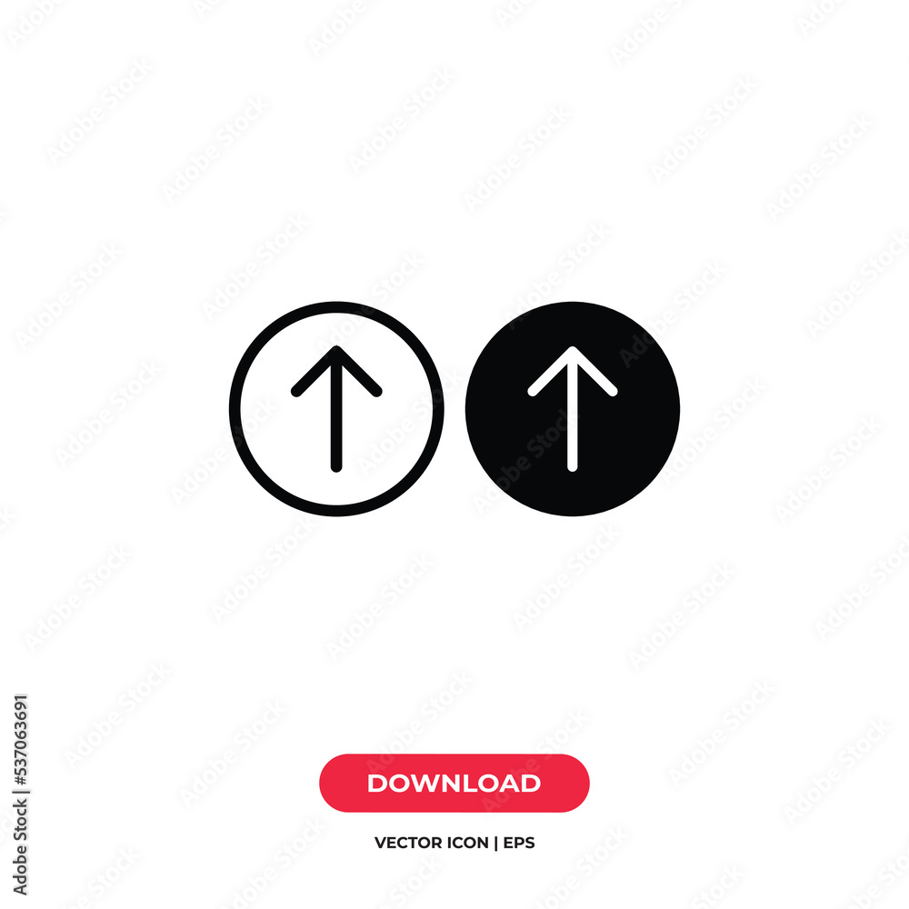 Upload icon vector. Up arrow sign Upload icon vector. Up arrow sign