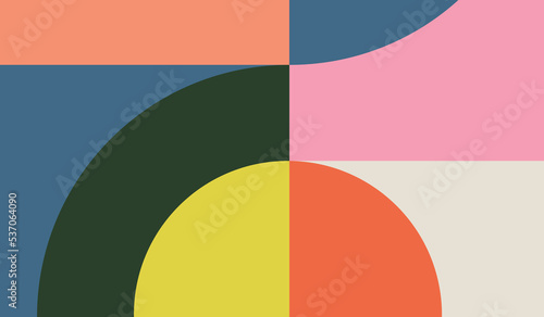 Simple with vintage colors shapes geometric vector background design