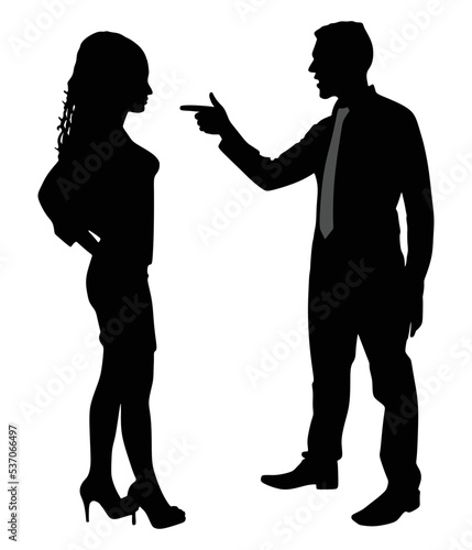 Man yelling pointing at woman
