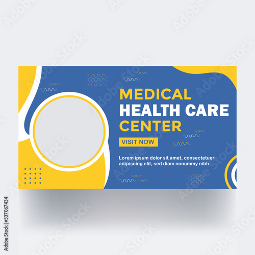 Medical healthcare youtube thumbnail and web banner social media post cover template