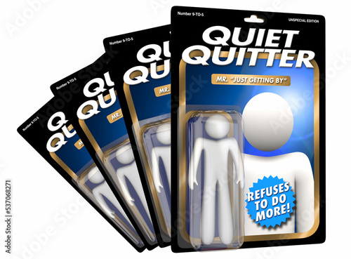 Принти на полотні Quiet Quitter Worker Employee No Extra Effort Action Figure 3d Illustration