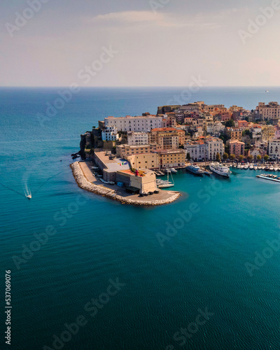 Aerial view of Gaeta old city, a small town along the mediterranean coast in Lazio, Italy. photo