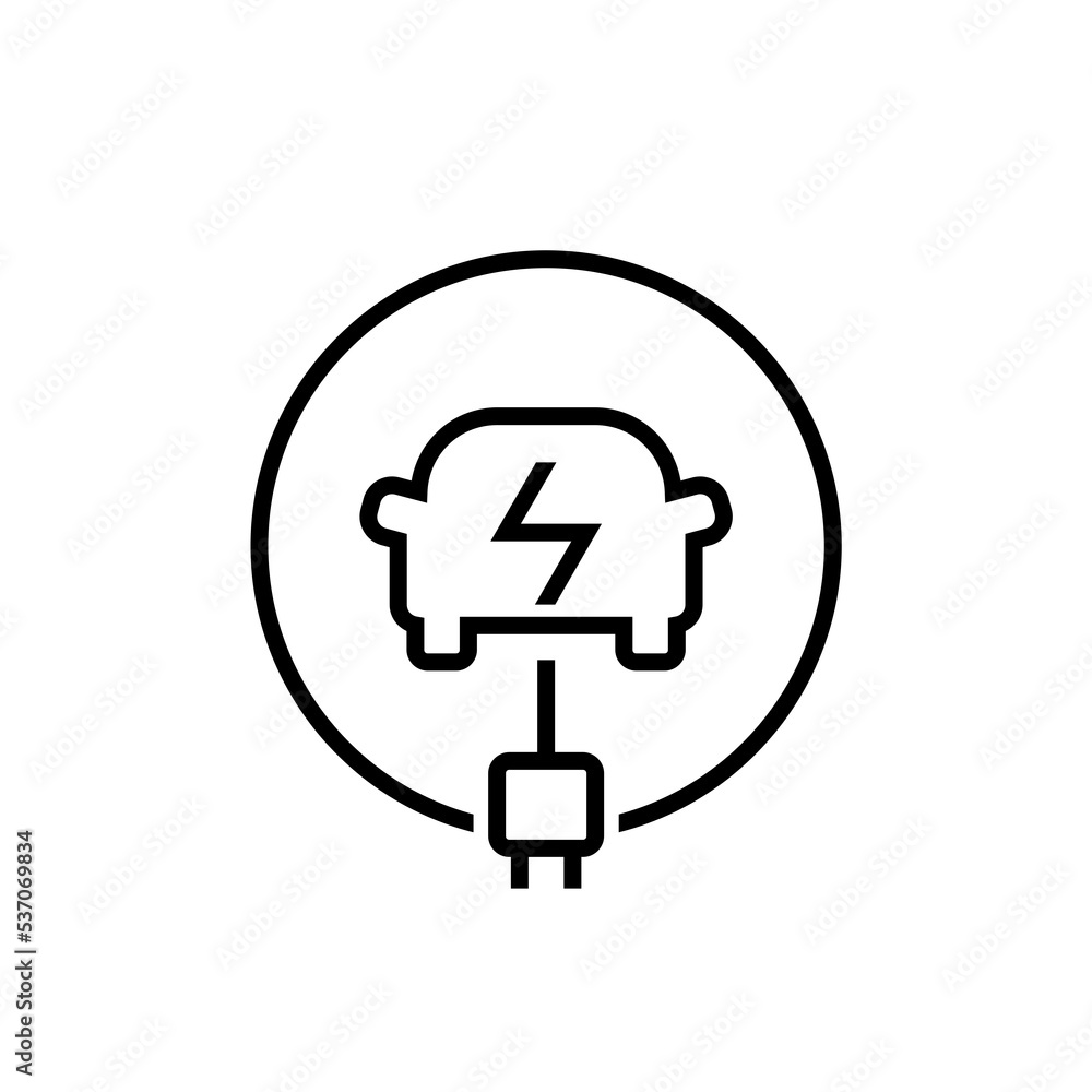 Electric Car icon. Line simple line Car Service icon Electric Car icon. Line simple line Car Service icon