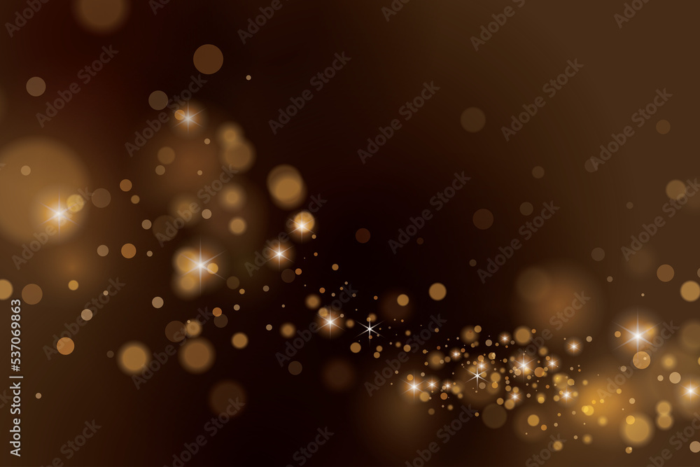 Bokeh light lights effect background. Christmas golden dust light. glowing background. Christmas confetti and sparkle texture.