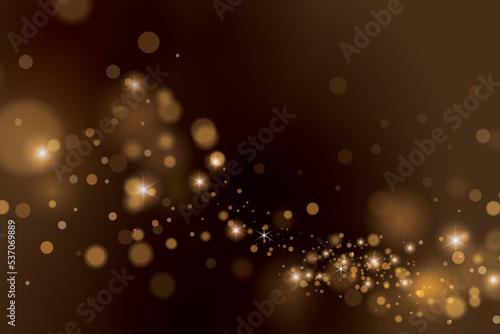 Bokeh light lights effect background. Christmas golden dust light. glowing background. Christmas confetti and sparkle texture.