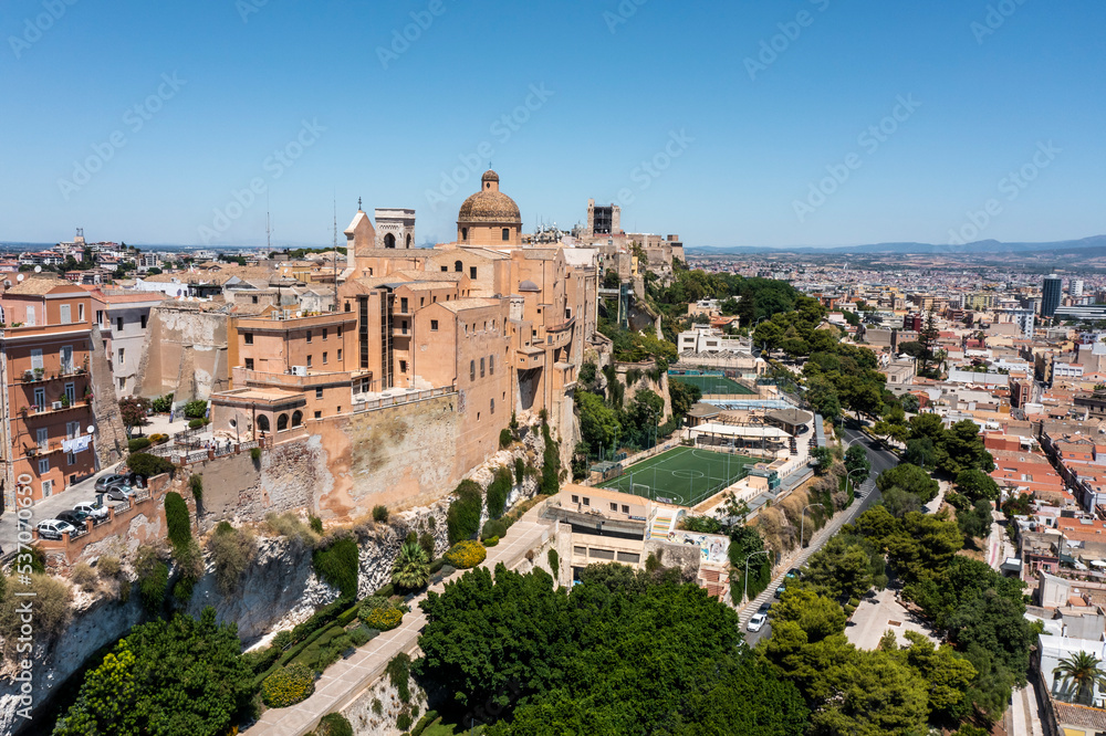 Aerial view of Saint Mary cathedral in Cagliari, Sardinia, Italy. Aerial view of Saint Mary cathedral in Cagliari, Sardinia, Italy.