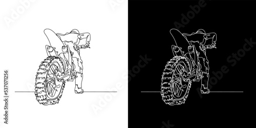 vector illustration, single line, action, banner, bike, biker, championship, competition, concept, continuous, contour, cross, design, dirt, doodle, drawing, enduro, extreme, hand, hand drawn, helmet,