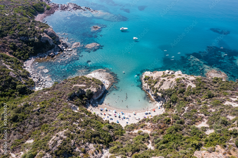 Aerial view of Cumpoltitu Beach, Oristano, Sardinia, Italy. Aerial view of Cumpoltitu Beach, Oristano, Sardinia, Italy.