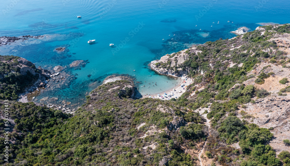 Aerial view of Cumpoltitu Beach, Oristano, Sardinia, Italy. Aerial view of Cumpoltitu Beach, Oristano, Sardinia, Italy.