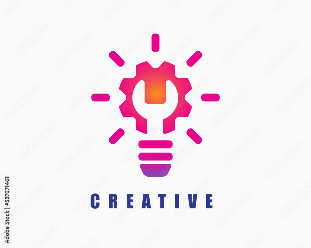 mechanic idea logo design template vector mechanic idea logo design template vector