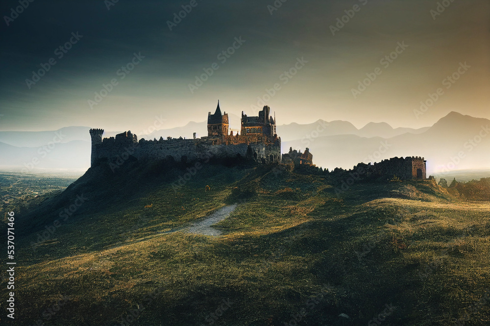 Obraz premium distant fantasy castle