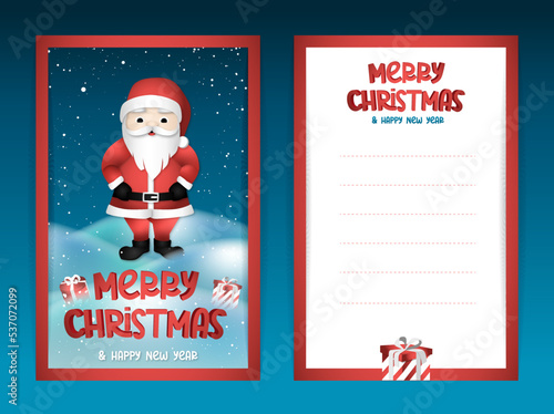 Christmas greeting card with santa