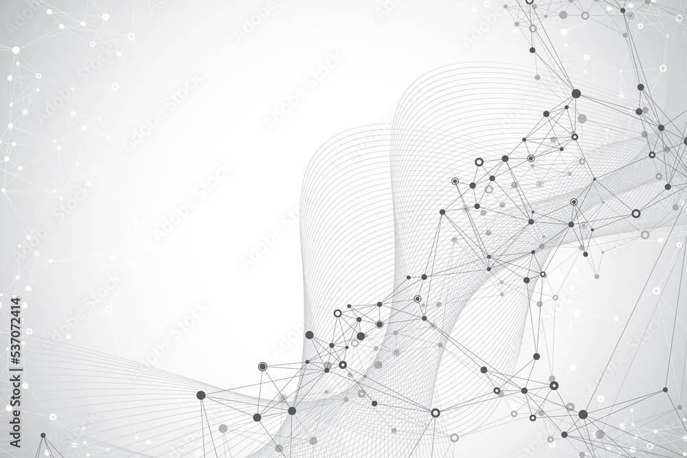 Geometric abstract background with connected lines and dots ...