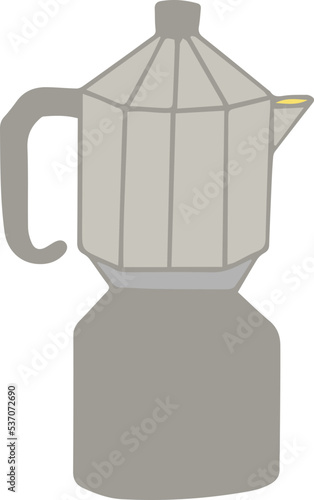 geyser coffee maker isolated hand drawn illustration morning coffee