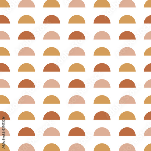 boho semicircles abstract vector seamless pattern