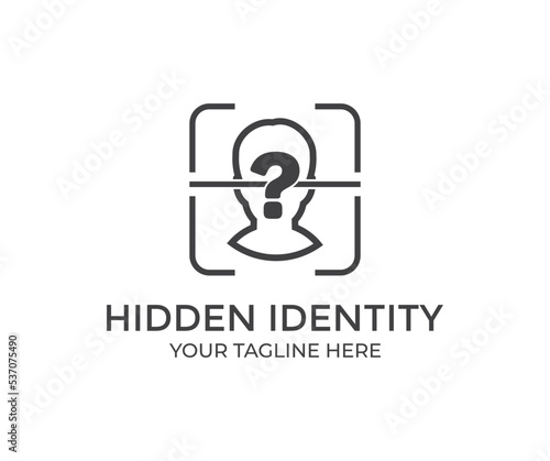 Hidden Identity, confidentiality, communicate, private unknown person logo design. Hidden identity icon vector design and illustration. 