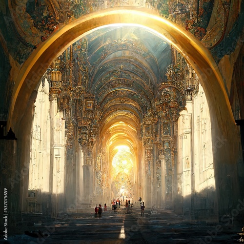 Photo massive archways of a cathedral