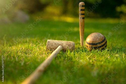 Canvas Print Wooden croquet set