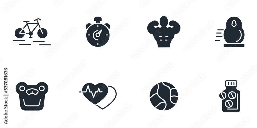 fitness icons set . fitness pack symbol vector elements for infographic web fitness icons set . fitness pack symbol vector elements for infographic web