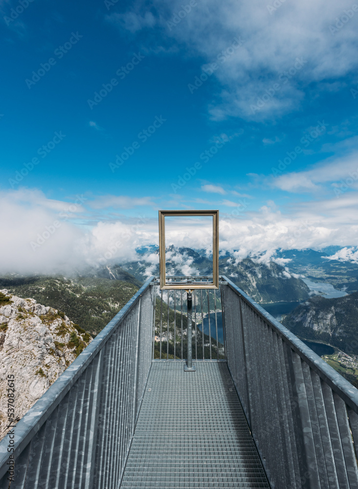 5 Fingers observation platform on top of the Krippenstein mountain, view of the Salzkammergut region,  Austria (five fingers)