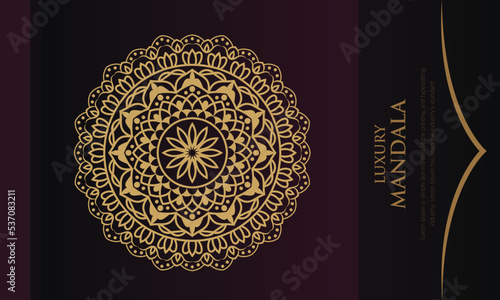 Luxury golden calligraphy  mandala design background pattern, Islamic vector graphic design golden art texture  