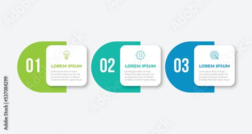 Timeline infographic design element and number options. Business concept with 3 steps. Can be used for workflow layout, diagram, annual report, web design. Vector business template for presentation.