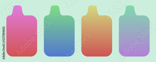Set of elfbars with gradient. Disposable cigarettes. Vector